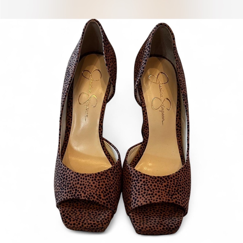 SOLD- Jessica Simpson Leopard Print Peep Toe Heels-SOLD